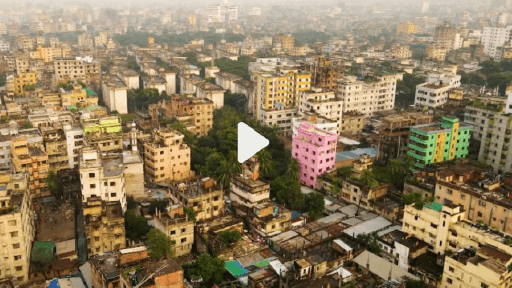 dhaka city top aerial view